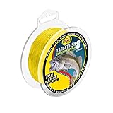 WFT TF8 Zander Yellow 150m - Angelschnur zum Zanderangeln, geflochtene Schnur, Zanderschnur zum Spinnfischen, Durchmesser/Tragkraft:0.15mm / 10kg Tragk