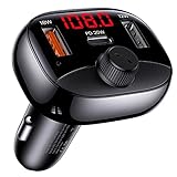 Auto Bluetooth 5.0 FM Transmitter USB C, 20W PD & QC 3.0 YOUSAMS 50W KFZ Ladegerät Zigarettenanzünder Adapter Fast Charge für iPhone 13 12 11 Tablet Handy, Car Radio Adapter SD-Karte USB-Stick