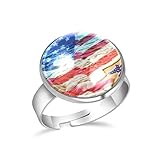 Verstellbare Fingerringe für Damen, Mädchen, Herren, Strand, amerikanische Flagg