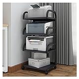 Druckerständer Desktop-Stand für Drucker, 4-Tier-Desktop-Multifunktionsdrucker-Copier-Scanner-Regal-Stand-Rack, für Heim- und Büro, weiß oder schwarz für Drucker Fax Scanner Dokumentenablage Bürob