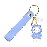 [2pac] Sweater Bear Key Chain, PVC Material, Animal Cartoon Key Chain Ring, Doll Key Chain Accessories, Key Chain Accessories, Blue/Pink