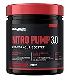 Body Attack Nitro Pump 3.0 (ohne Koffein) - Pre Workout Pump Booster, extrem hochdosiert, für alle Sportler & Athleten, sehr lecker und sofort löslich, Made in Germany, Cranberry, 400g