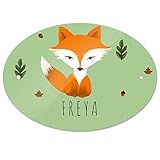 Eurofoto Türschild mit Namen Freya und Fuchs-Motiv für Mädchen | Kinderzimmer-S