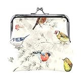 Geldbörse mit Vogelmotiv und floralem Vintage-Design, aus Leder, für Damen und M