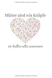Mütter Sind Wie Knöpfe Sie Halten Alles Zusammen | Notizheft/Schreibheft: Mama Notizbuch Mit 120 Linierten Seiten (Linien) Inkl. Seitenangabe. Als ... Für Muttertag, Geburtstag Oder Einfach Nur S