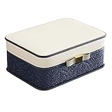 Schmuckkasten Reisen Schmuck Organizer Leder kleine Schmuckschatulle tragbarer Mini-Schmuck-Kasten for Ringe Ohrringe und Halsketten-Geschenk for Frauen oder Mädchen Schmuckkästen ( Color : Blue )