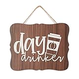 Stilvoller Tag Trinker Kürbis Spice Latte, Herbst, Herbst, Erntedankfest, Halloween, Holzschild zum Aufhängen, Wandschild für Wand, Tür, Dekoration, einzigartiges Hängeschild, 20,3 x 25,4