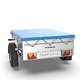 Tarpofix® Anhängerplane Flachplane 151x101x7,5 cm mit Gummiseil - randverstärkte Anhänger Abdeckplane - Ideal passend für Brenderup Kippi 150 & 1205 SUB 500 & diverse leichte 500 kg Hänger - PKW