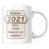 geschenke-fabrik - Renteneintritt Geschenk - Tasse mit Spruch - Geschenke für Männer / Rentner 2021 - zum Abschied - zum Ruhestand - zum Rentenbeg