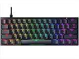 Durgod HK Venus RGB Mechanische Gaming Tastatur - 60% Layout - Double Shot PBT Cherry Profile - NKRO - USB Typ C - Aluminium Chassis (Cherry Red, Schwarz)