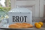 windschief-living Traditioneller Brotkasten, Brotbehälter in Emaille Optik, im Landhaus S