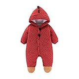 BGBJQ Netter Baby-Schneeanzug-Säuglings-Fleece-Overall warm verdicken mit Kapuze Strampler Wintermantel Winddicht Winterjacke Warm W