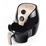 Yxxc Heißluftfritteuse 2.8L 1350W Heißluftfritteuse Knusprige gesunde Lebensmittel mit Antihaft-Frittierkorb Leicht zu reinigen Sichere Abschaltautomatik-Schwarz+G