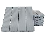 Balkon Terassenfliesen Patio Fertiger Interlocking Bodenbelag Deck Fliesen Innen Außen Garten Decking Déco 30x30 cm 8-Pack GRAU