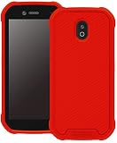Wireless ProTech Flex Skin TPU Schutzhülle kompatibel mit CAT S42 Slim Protective Flex Skin Rugged Case with Drop Protection for CAT S42 Phone (Rot)