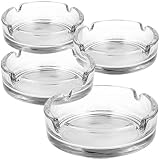 com-four® 4x Aschenbecher aus Glas - klarer Glasaschenbecher für Zigaretten - Ascher für Privat und Gastronomie (004 Stück - Ø 11 cm x 3.8 cm)