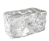 Fuchs Design Crystal Collection 1 Stück Ice glänzend Glasziegel Glasstein 10x5x5 cm Glasbaustein aus hochwertigem Echtg