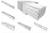 Marbet Deckenleisten silber Sparpaket aus Styropor EPS - Stuckleisten gemustert, im traditionellen Design - (2 Meter B-34 silber) Stuckprofil Zierprofil Eckp