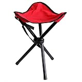 QINGCHU 1Pcs Dreibeinhocker faltbar handliche leicht Campingstuhl 3-Bein-Hocker Angelhocker dreibein klappbar mit rutschfesten Silikonpartikeln für Angeln Reise Wandern G