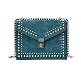 Hniunew Handy UmhäNgetasche Damen Klein Sling Kettentasche Vintage Strass Niet Kette Bag Handtaschen Clutches Elegante Schultertasche Metallic Kette Mini Schultertasche City