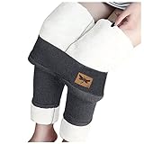 Damen Winter-Leggins Warm-Gefüttert-Thermo-Leggings High-Waist with-Fleece-Strumpfhose: Dicke Strumpfhosen Blickdicht Lang Haushose Pyjamahose Strumpfleggings T