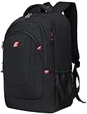 Wasserdicht Anti Diebstahl Rucksack 17,3 Zol Laptop Rucksack Herren mit USB-Anschluss Schulrucksack Großer Business Notebook Backpack für Arbeit Reisen Männer Jungen - Schw