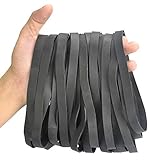 WANTOUTH 35 Stücke Große Gummibänder Schwarz Gummiringe 10mm Breit Elastisches Rubber Band Gummiband Mülleimer Bänder für Büro, Zuhause, Schulb