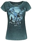 Harry Potter Thestral - Shadow Frauen T-Shirt Petrol L 100% Baumwolle Fan-Merch, Filme, Hogw