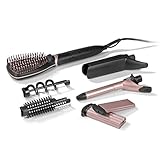 VITALmaxx 03996 Multistyler 6 in 1 | Glättbürste, Glätteisen, Kreppeisen, Lockenstab, Lockenhilfe, Volumenstyler | Automatische Temperatureinstellung | Schw
