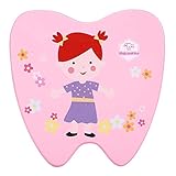 YCX Baby Milchzähne Zähne Box Niedlicher Druck Holzzähne Lagerung Inhaber Organizer, Milchzähne Sammlung Milchzähndose Zähne Kasten,R