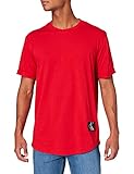 Calvin Klein Jeans Herren Badge Turn UP Sleeve T-Shirt, Salsa, XL