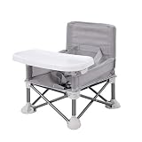 PandaEar Babystuhl Sitzerhöhung| Tragbarer Babysitz Kinderstuhl| Kompaktes Klappbarer Booster Hochstuhl mit Riemen für den Innen- und Außenbereich| Ideal für Camping Strand R