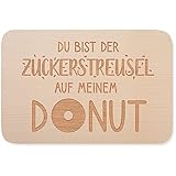 JUNIWORDS Frühstücksbrettchen, Du bist der Zuckerstreusel auf meinen Donut, Holzbrett Frühstücksbrett Holzb
