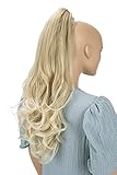 PRETTYSHOP 60cm Haarteil Zopf Pferdeschwanz Haarverlängerung Voluminös Gewellt Hellblond Mix H89