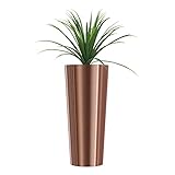 wuuhoo® I Pflanzkübel Holly und Rose aus Edelstahl in silber und roségold I große Bodenvase und Dekosäule mit Pflanzeinsatz I Wetterfest für Innen und Außen Rose: 40 x 90