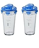 GLASSLOCK (2X PC-318-ML, 2X 450ml Blau, Shaker aus Glas - Shaker Typ