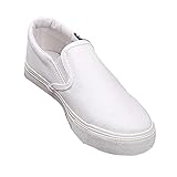 GUOANFG Herren Turnschuhe Freizeitschuhe - rutschfeste, Weiche, Bequeme, Modische Slip-on-Turnschuhe Für Damen,White-45 EU