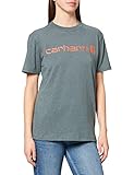 Carhartt Damen Workwear Logo Short-Sleeve T-Shirts, Fog Green Heather, XL