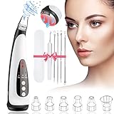 LIDOFIGO Mitesserentferner Porenreiniger, Vakuumsauger Mitesser Entferner Porensauger Pickelentferner Blackhead Remover Vakuum Mitesser Sauger USB Aufladung, 6 Reinigungsaufsätzen (black)