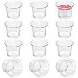 BELLE VOUS Votivkerzenhalter (12 STK) – Transparente Glas Teelichthalter, Kerzenhalter für Teelichter – Je 4,5 x 4,5 cm - Windlicht Glas Kerzengläser für Hochzeit, Party, Wohnaccessoire, Tischdek