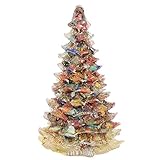 Amogeeli 9cm Mini Kristall Weihnachtsbaum aus Bunte Trommelsteine, Wunsch Kristallbaum Figur Energie 7 Chakra Heilstein Tischdeko für Weihnachten, Büro, H