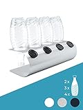 SodaNature® | 4er Design Abtropfhalter in U-Form z.B. für SodaStream Crystal Flaschen | Flaschenhalter in 3 Farben: Edelstahl, Weiß, Anthrazit | Made in Germany