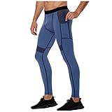 BIBOKAOKE Leggings Herren Jogginghose Kompressionshose Sport Leggings Schnell Trocknend Atmungsaktiv Leicht Sport Running Lang Hose Stretch Fitness Berglauf Hose Offroad-Laufen Lange L