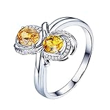 Epinki Nummer 8 Damen-Ring 750 Weiß Gold Ring Hochzeitstag mit Saphir 1.2ct und Diamant, Oma Geschenk, Gr.63 (20.1)
