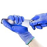 S&R Schnittfeste Schutz-Handschuhe 1 Paar, Größe XL/10, Anti-Rutsch Arbeitshandschuhe Schnittschutzklasse A5, Flexibles Wolfram-Gewebe, Nitrilbeschichtung, für Montage, Bauen, R