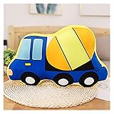 YSDSPTG Kinder Plüschtiere 17 Arten Fahrzeuge Plüsch Kissen Decor Cartoon Transport Werfen Kissen Kinder Bagger Polizei Auto Segel Motorrad Kissen (Farbe : Concrete Mixer)