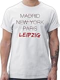 Stadt und City Outfit - Weltstadt Leipzig - XL - Weiß - Tshirt Leipzig - L190 - Tshirt Herren und Männer T-S