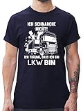 Sprüche Statement mit Spruch - Ich schnarche Nicht ich Bin EIN LKW - 3XL - Navy Blau - t-Shirt mit sprüchen Herren - L190 - Tshirt Herren und Männer T-S