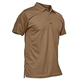 KEFITEVD Kurzarm Tshirt Herren Sommer Leicht Atmungsaktiv Laufshirt Gym Fitness Oberteil Sport Poloshirt Männer mit Knopfleiste Lässig Freizet Shirt Braun 2XL