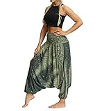 carol -1 Super Weiche Harem Yoga Pilates Hosen, Damen Haremshose Beiläufig Lose Breites Bein Hippie Hose-Hohe Taille BohemienStil Tanzen Yoga Pilates Hosen, Pumphose Aladin Haremshose Hippie M